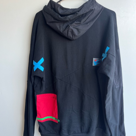 Cookies brand sweater. Size extra large, colorful, patchwork sweater small tear. - Picture 4 of 7